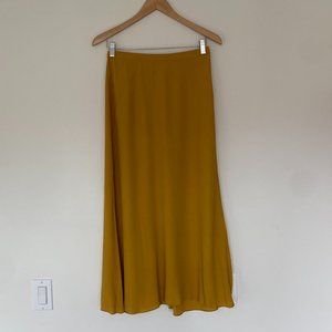 Aritzia Gold Midi Slip Skirt, Size 6
